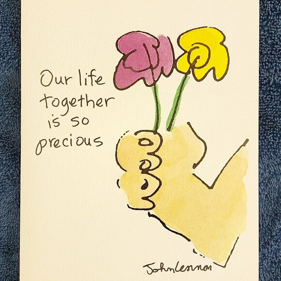 John Lennon 2 Art Cards w Store Order Form NEW Unused 1987 Anniversary Imagine - Picture 4 of 8